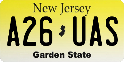 NJ license plate A26UAS