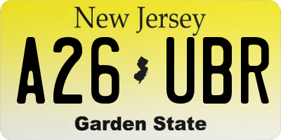 NJ license plate A26UBR