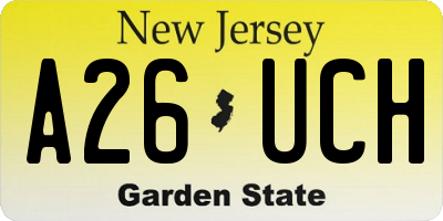 NJ license plate A26UCH