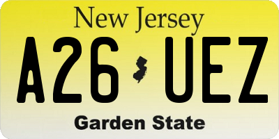 NJ license plate A26UEZ