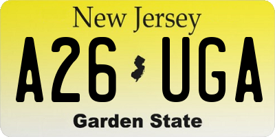 NJ license plate A26UGA