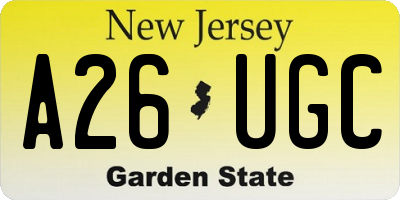 NJ license plate A26UGC