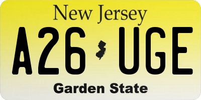 NJ license plate A26UGE