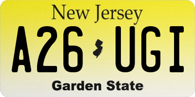 NJ license plate A26UGI