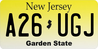 NJ license plate A26UGJ