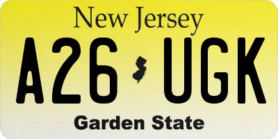 NJ license plate A26UGK