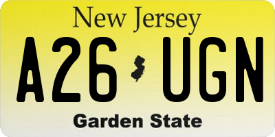 NJ license plate A26UGN