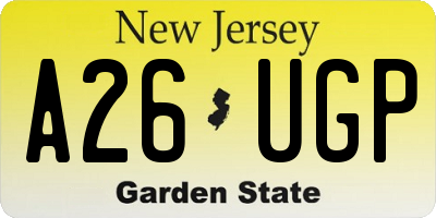NJ license plate A26UGP