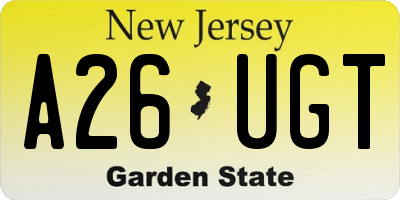 NJ license plate A26UGT