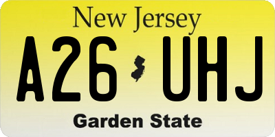 NJ license plate A26UHJ