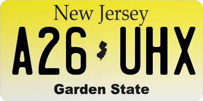 NJ license plate A26UHX