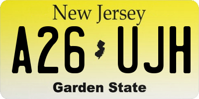 NJ license plate A26UJH