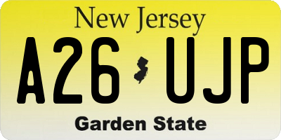 NJ license plate A26UJP