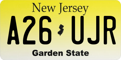 NJ license plate A26UJR