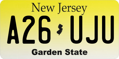 NJ license plate A26UJU
