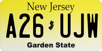 NJ license plate A26UJW