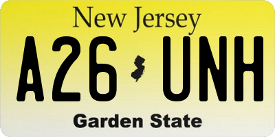 NJ license plate A26UNH