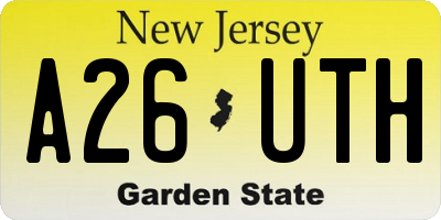 NJ license plate A26UTH