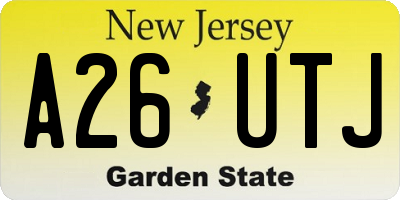 NJ license plate A26UTJ