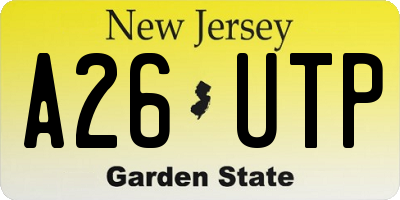 NJ license plate A26UTP