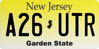 NJ license plate A26UTR