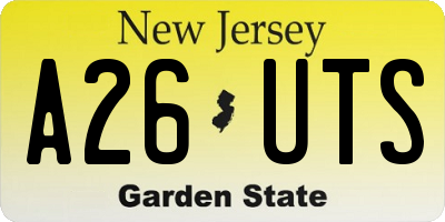 NJ license plate A26UTS