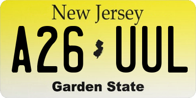 NJ license plate A26UUL