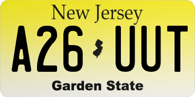 NJ license plate A26UUT