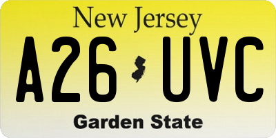 NJ license plate A26UVC