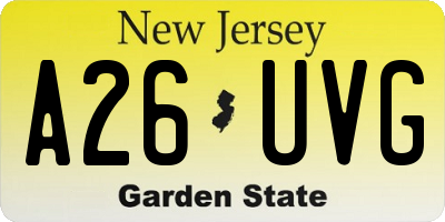 NJ license plate A26UVG