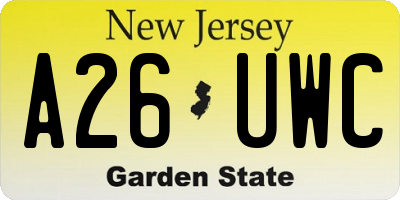 NJ license plate A26UWC