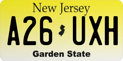 NJ license plate A26UXH