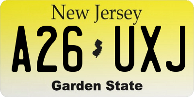 NJ license plate A26UXJ