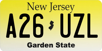 NJ license plate A26UZL