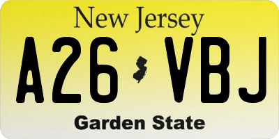 NJ license plate A26VBJ