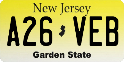 NJ license plate A26VEB