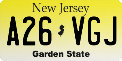 NJ license plate A26VGJ