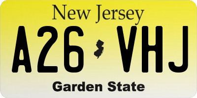 NJ license plate A26VHJ