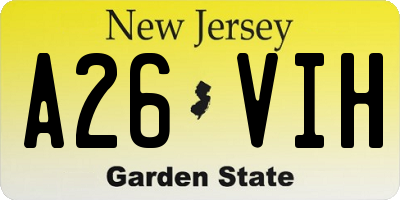 NJ license plate A26VIH
