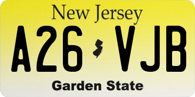 NJ license plate A26VJB