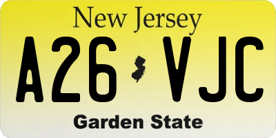 NJ license plate A26VJC