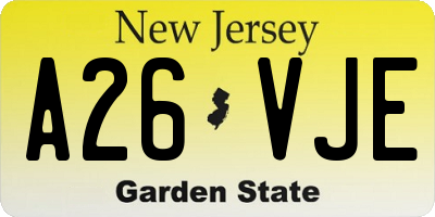NJ license plate A26VJE