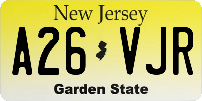 NJ license plate A26VJR