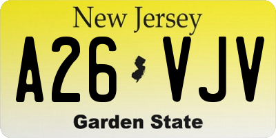 NJ license plate A26VJV