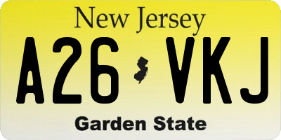 NJ license plate A26VKJ