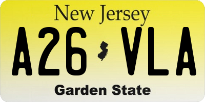 NJ license plate A26VLA