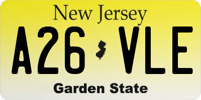 NJ license plate A26VLE