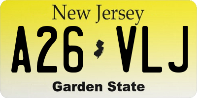 NJ license plate A26VLJ