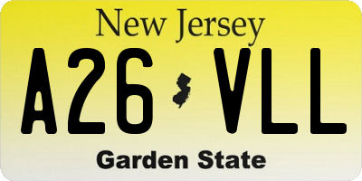 NJ license plate A26VLL