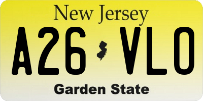NJ license plate A26VLO